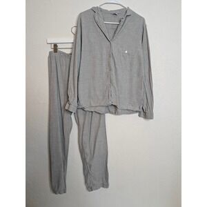 Restoration Hardware Womens Small Gray Pajama Set Elastic Waist Casual Comfort